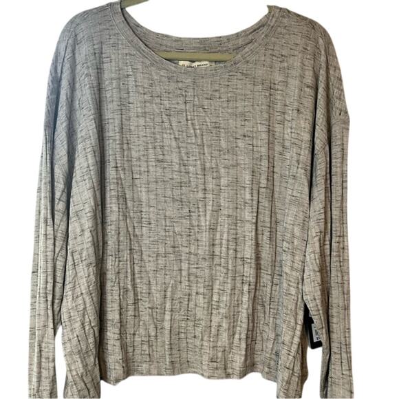 Lucky Brand Light Heather Gray Ribbed Blouse, Long Sleeve, Size XXL, NWT!! - Picture 4 of 7